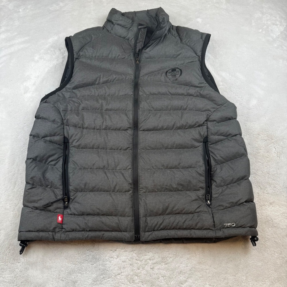 Polo Sport Ralph Lauren Mens Puffer Vest 750 Fill‎ Gray Lightweight